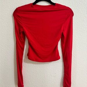 Red Long Sleeve Women's Top